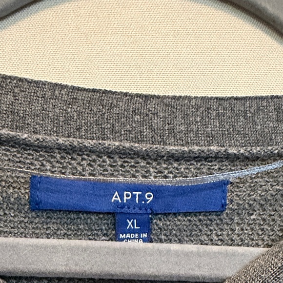 Apt. 9 Charcoal Gray Textured Knit Sweater XL Lightweight Minimalist Workwear - Picture 3 of 15